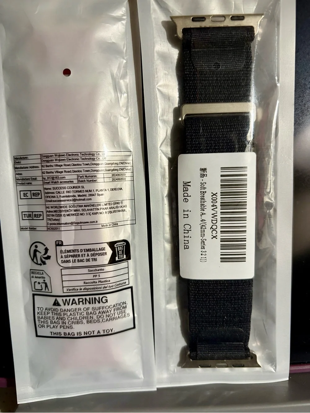 Two Alpine Loop Nylon Bands 1 Red & 1 Black for Apple Ultra 3 - 49mm Generic